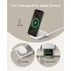 Anker Vezeték nélküli töltőállomás MagGo 3in1, 15W, 1.67A, Fehér B2557321 thumbnail