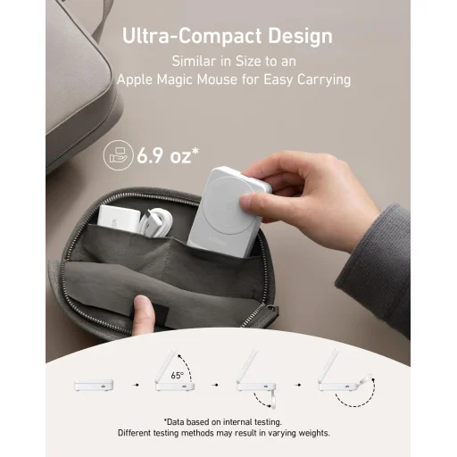 Anker Vezeték nélküli töltőállomás MagGo 3in1, 15W, 1.67A, Fehér B2557321 - 11