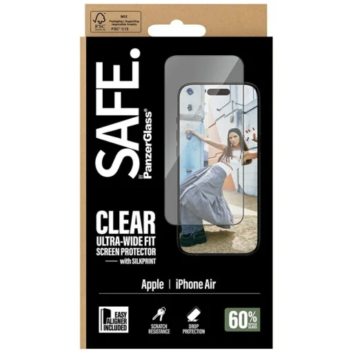 iPhone Air SAFE by PanzerGlass Ultra-Wide Fit EasyAligner Fekete Keret üvegfólia - 4
