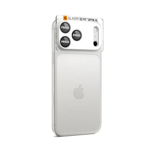 iPhone 17 Pro Max Spigen Optik Pro XL "EZ Fit" Kamera Védőfólia Ezüst - 3