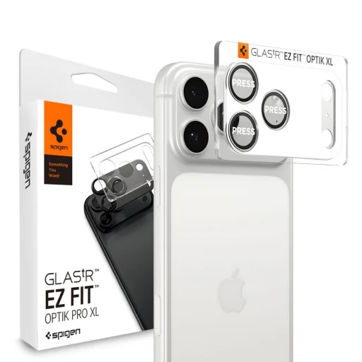 iPhone 17 Pro Max Spigen Optik Pro XL "EZ Fit" Kamera Védőfólia Ezüst - 1