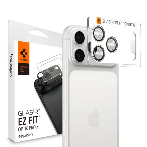 iPhone 17 Pro Spigen Optik Pro XL Glas.tr "EZ Fit" kameravédő ezüst üvegfólia - 1