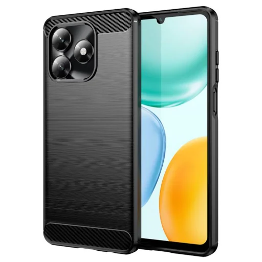 Honor X5c Plus Techsuit - Carbon Silicone fekete tok - 1