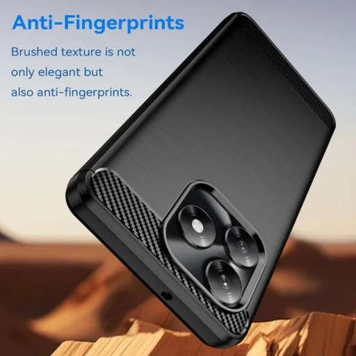 Honor X5c Plus Techsuit - Carbon Silicone fekete tok - 3