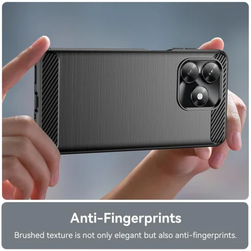 Honor X5c Plus Techsuit - Carbon Silicone fekete tok - 5