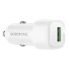 Borofone Cloud (BZ34) Autós Töltő - USB, Egy Portos, 18W (QC/FCP/AFC), ABS, 12-24V-hoz - Fehér thumbnail