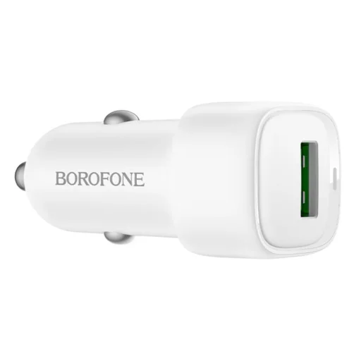 Borofone Cloud (BZ34) Autós Töltő - USB, Egy Portos, 18W (QC/FCP/AFC), ABS, 12-24V-hoz - Fehér - 2