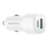 Autós töltő Borofone Cloud (BZ34B) - Type-C + USB-A, PD20W, QC3.0, Két portos, 38W, ABS - Fehér thumbnail