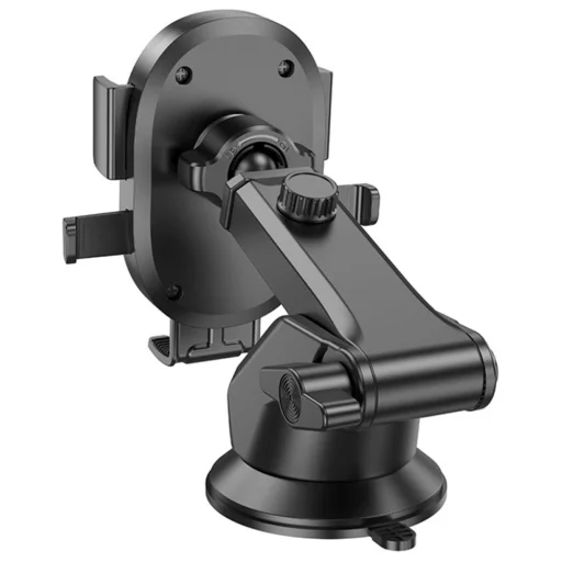 Borofone Autós tartó BH93 tapadókorongos, műszerfal/szélvédő számára, 360°-ban állítható, teleszkópos kar, 4,7–7" - Fekete - 3