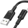 Data Cable Borofone Feliz Series (BX111) - USB to Lightning, PVC, Univerzális, 60W, 2.4A, 1m - Fekete thumbnail