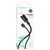 Data Cable Borofone Feliz Series (BX111) - USB to Lightning, PVC, Univerzális, 60W, 2.4A, 1m - Fekete thumbnail