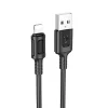 Data Cable Borofone Feliz Series (BX111) - USB to Lightning, PVC, Univerzális, 60W, 2.4A, 1m - Fekete thumbnail