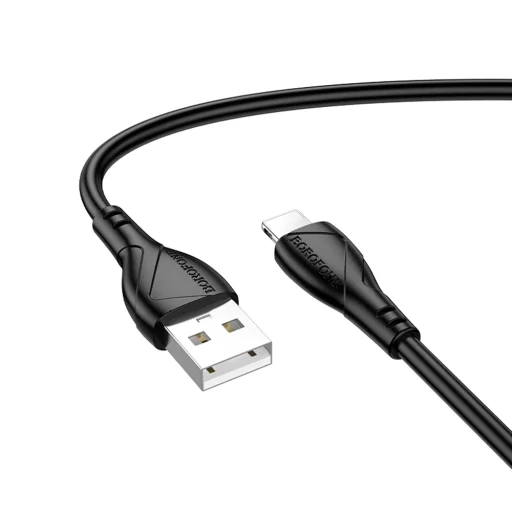 Data Cable Energy Series (BX121) USB to Lightning, PVC, 2.4A, 1m - Fekete Borofone kábel - 1