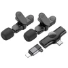 Wireless Lavalier Microphones Trophy (BFK12) - 2.4Ghz, Type-C, Lightning, 70mAh - Fekete Borofone - (2 pack) thumbnail