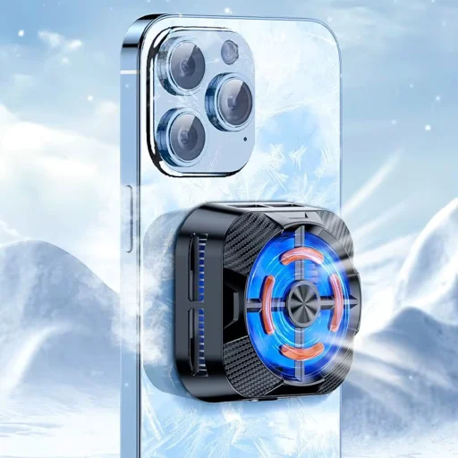 Travel magnetic telefon hűtő Borofone - (BG15) - Mágneses, 5000RPM, Fények - Fekete - 5