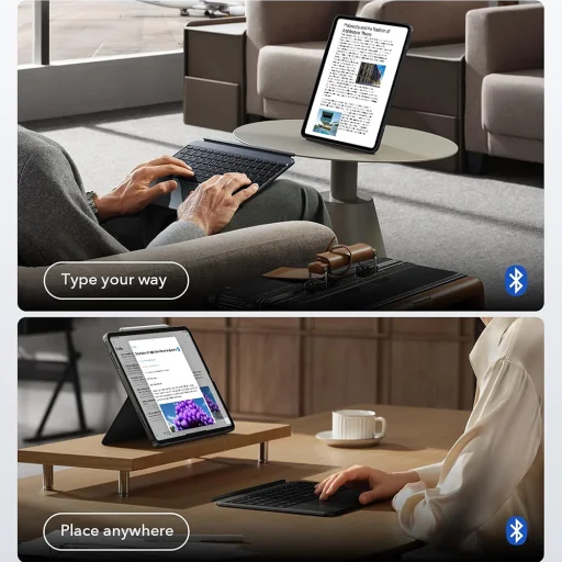 iPad 10 (2022) 10.9 / 11 (2025) Sötétszürke ESR - Shift Billentyűzet Tok tok - 3