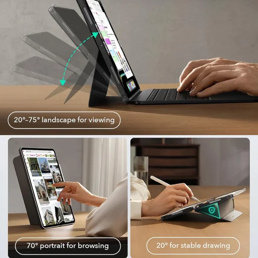 iPad 10 (2022) 10.9 / 11 (2025) Sötétszürke ESR - Shift Billentyűzet Tok tok - 4