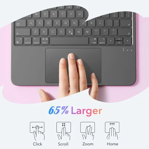 iPad Air 4 (2020) / Air 5 (2022) / Air 11 (2024) / Air 11 (2025) Sötétszürke ESR Flex billentyűzet tok - 3