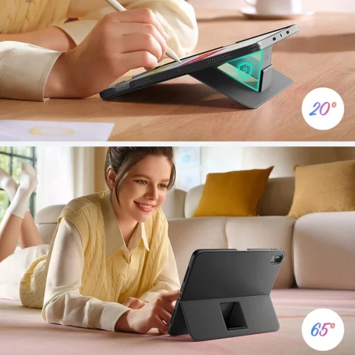 iPad 10 (2022) 10.9 / 11 (2025) Sötétszürke ESR Flex Keyboard Case tok - 4