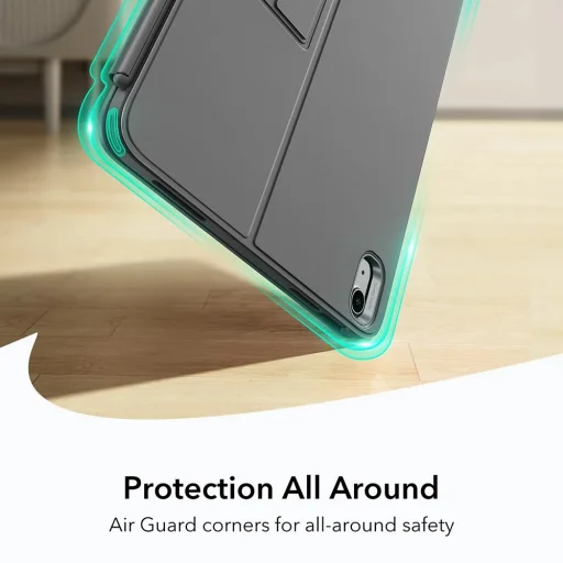 iPad 10 (2022) 10.9 / 11 (2025) Sötétszürke ESR Flex Keyboard Case tok - 5