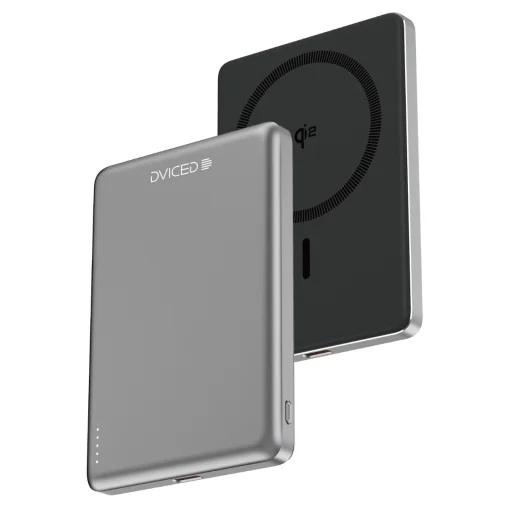 Dviced Qi2 Ultrathin MagSafe Power bank 5000mAh - Black/Grey - 1
