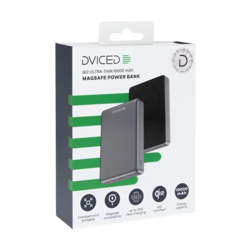 Dviced Qi2 Ultrathin MagSafe Power bank 10000mAh - Black/Grey - 3
