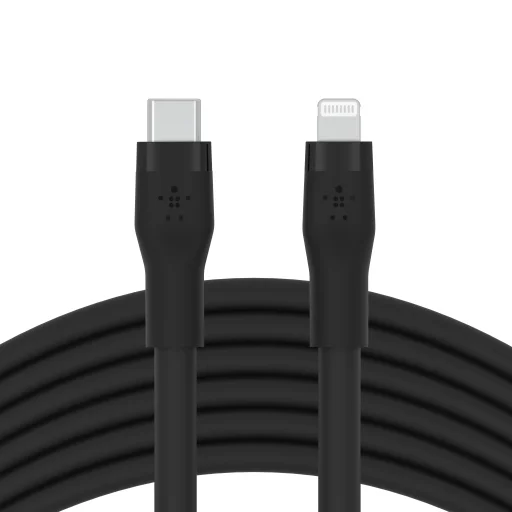 Belkin BOOST CHARGE Flex Silicone cable USB-C to Lightning - 3M - Black - 4