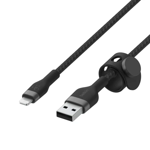 Belkin BOOST CHARGE PRO Flex USB-A to LTG, Braided Silicone Cable - 3M - Black - 6