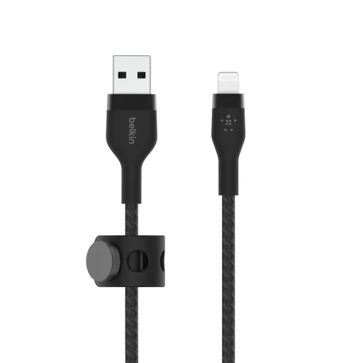 Belkin BOOST CHARGE PRO Flex USB-A to LTG, Braided Silicone Cable - 3M - Black - 4