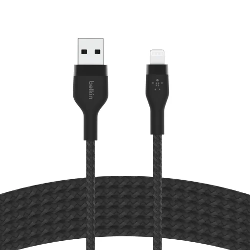 Belkin BOOST CHARGE PRO Flex USB-A to LTG, Braided Silicone Cable - 3M - Black - 5