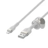 Belkin BOOST CHARGE PRO Flex USB-A to LTG, Braided Silicone Cable - 3M - White thumbnail