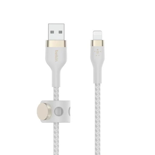 Belkin BOOST CHARGE PRO Flex USB-A to LTG, Braided Silicone Cable - 3M - White - 3