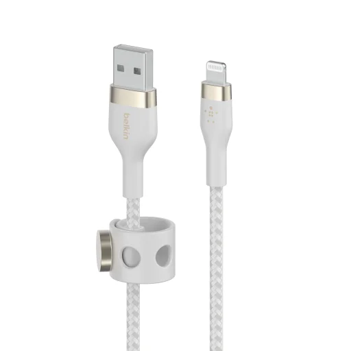 Belkin BOOST CHARGE PRO Flex USB-A to LTG, Braided Silicone Cable - 3M - White - 1