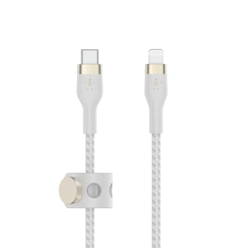 Belkin BOOST CHARGE PRO Flex USB-C to LTG, Braided Silicone Cable - 2M - White - 2