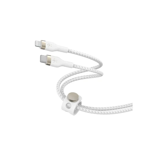 Belkin BOOST CHARGE PRO Flex USB-C to LTG, Braided Silicone Cable - 2M - White - 5