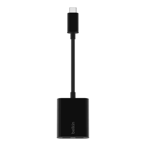 Belkin ROCKSTAR Dual USB-C Audio + Charge Adapter - Black - 4