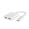 Belkin ROCKSTAR Dual USB-C Audio + Charge Adapter - White thumbnail
