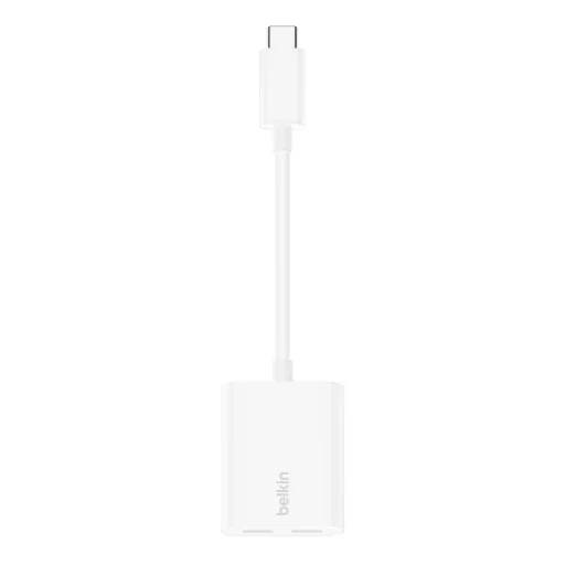 Belkin ROCKSTAR Dual USB-C Audio + Charge Adapter - White - 7