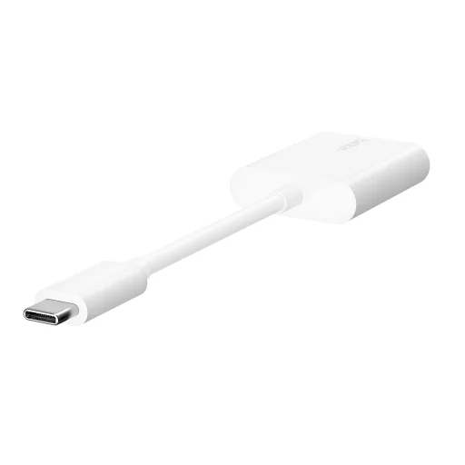 Belkin ROCKSTAR Dual USB-C Audio + Charge Adapter - White - 4