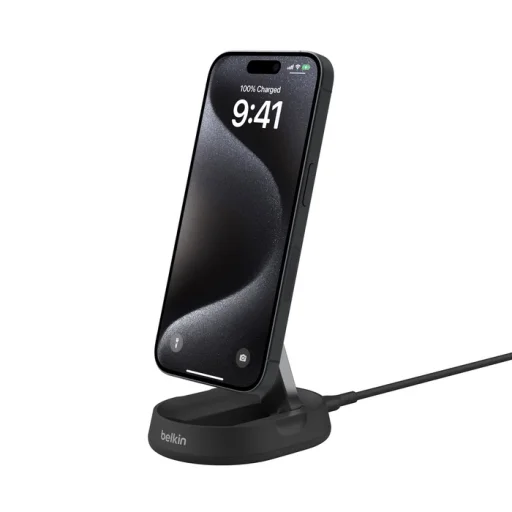 Belkin BOOSTCHARGE PRO Convertible Qi2 15w Magnetic Charging Stand, w/PSU - fekete töltőállomás - 1
