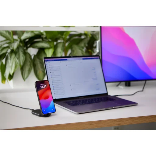 Belkin BOOSTCHARGE Qi2 15w Magnetic 2in1 Stand - fekete töltőállomás - 3