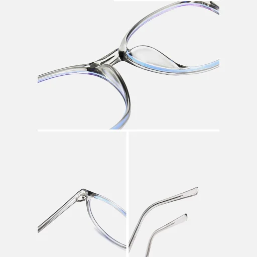 Anti-Blue Light Szemüveg Techsuit Reflex TR90 (F8551-C7) - Kerek - Szürke - 3