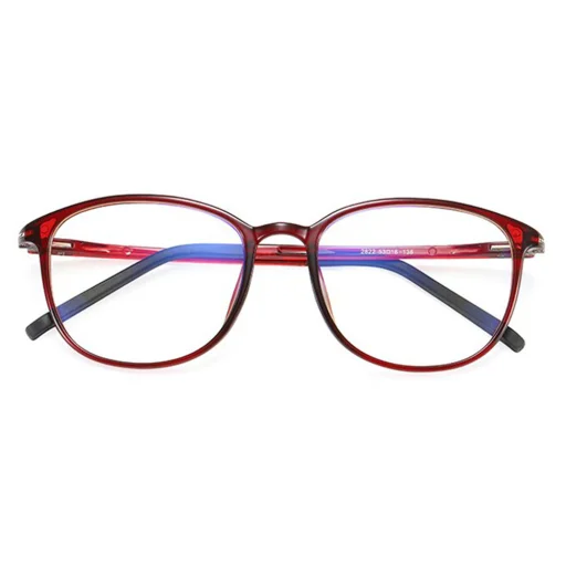 Anti-Blue Light Techsuit Szemüveg Reflex PC (F2822) - Kerek - Borvörös - 2