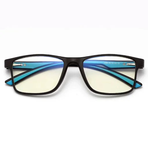 Anti-Blue Light Szemüveg Reflex TR90 Techsuit - Rektanguláris - Homokfekete / Kék - 3