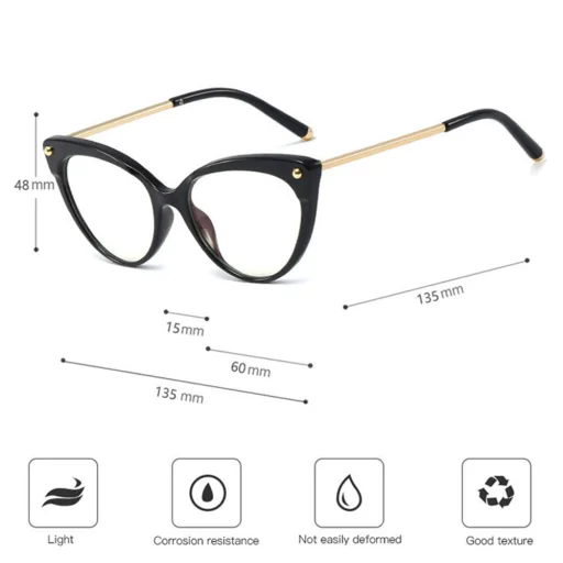 Anti-Blue Light Techsuit Szemüveg Cat Eye TR90 (F93308) Leopárd - 5