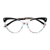 Techsuit Anti-Blue Light Szemüveg Reflex TR90 (F93308) - Macskaszem - Fekete/Virágmintás thumbnail