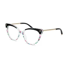 Techsuit Anti-Blue Light Szemüveg Reflex TR90 (F93308) - Macskaszem - Fekete/Virágmintás