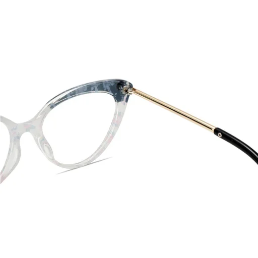 Techsuit Anti-Blue Light Szemüveg Reflex TR90 (F93308) - Macskaszem - Fekete/Virágmintás - 4