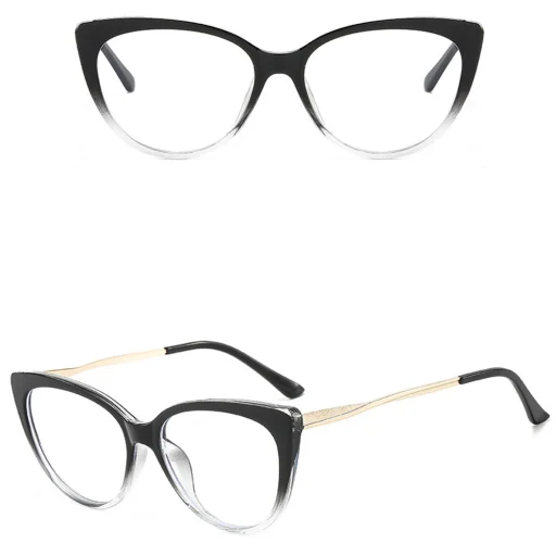 Anti-Blue Light Glasses Techsuit Reflex Metal (F5018-C7) - Cat Eye - Átlátszó Fekete - 3