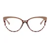 Anti-Blue Light Glasses Techsuit Reflex Metal (F5018-C42) - Cat Eye - Nude Leopard. thumbnail